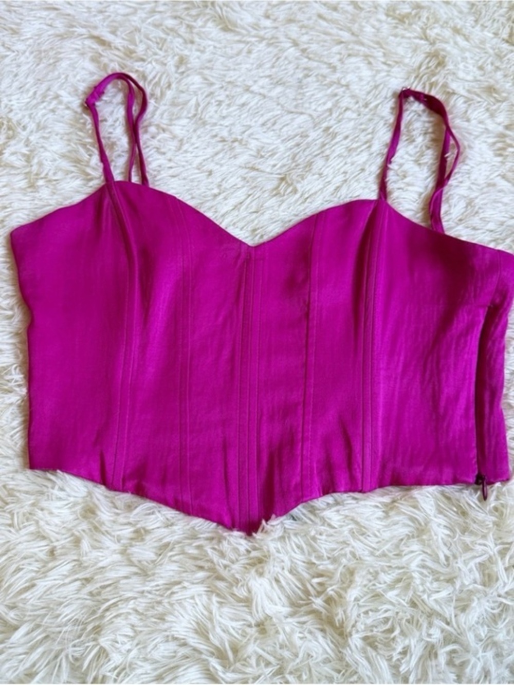 Zara Fuchsia Bustier Camisole with Spaghetti Straps